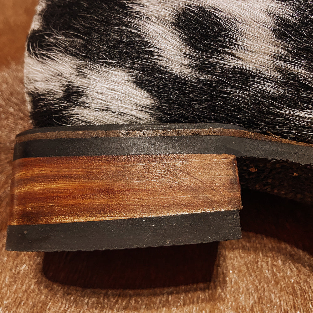 Custom black rubber City Sole cowhide boots