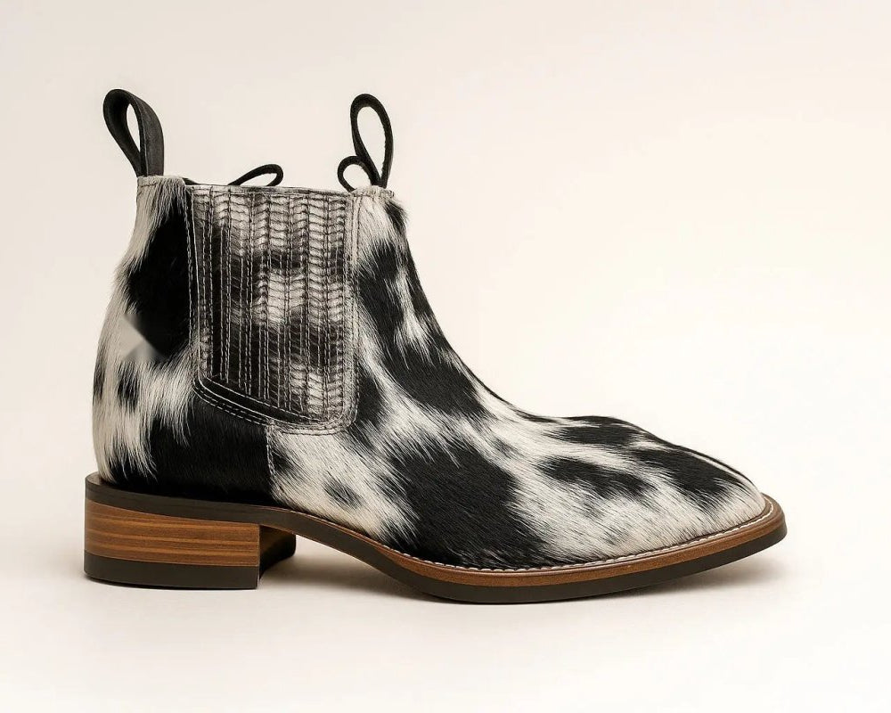 Aurora City Sole Cowhide Ankle Boots – Square Toe - Stiefeld Boots