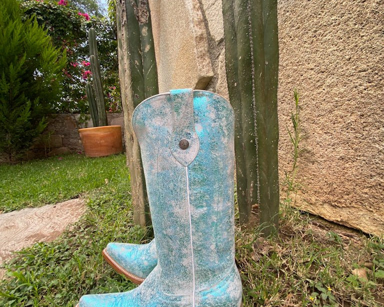 Dakota Metallic Turquoise Edition – Pointed Toe - Stiefeld Boots
