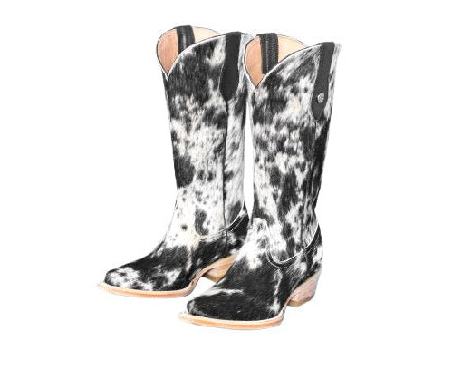 Dakota Tall Cowhide Boots – Black & White - Pointy Snip - Stiefeld Boots