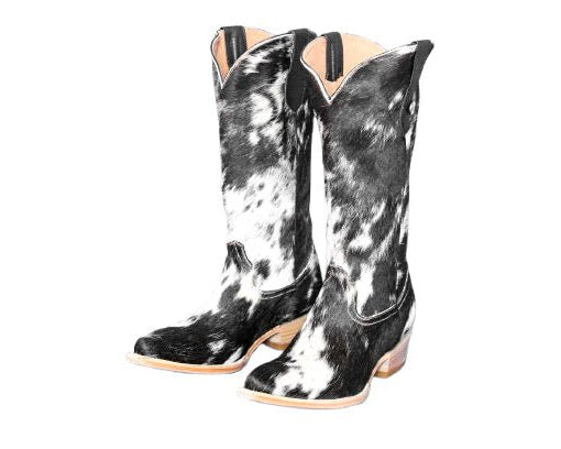 Dakota Tall Cowhide Boots – Black & White - Pointy Snip - Stiefeld Boots