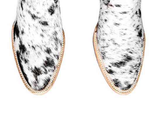 Dakota Tall Cowhide Boots – Black & White - Round toe - Stiefeld Boots