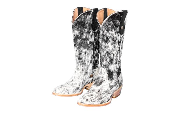 Dakota Tall Cowhide Boots – Black & White - Round toe - Stiefeld Boots