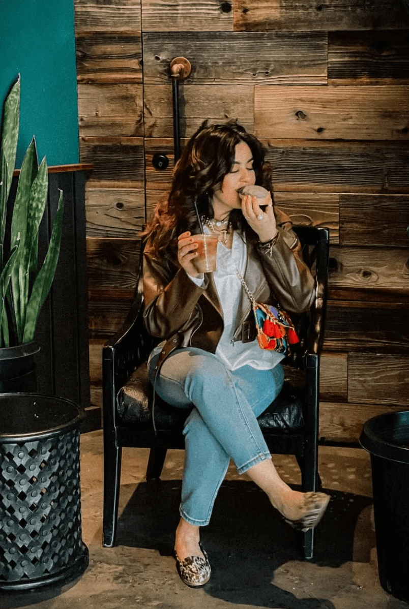 Woman wearing gretta cowhide loafers comfortable