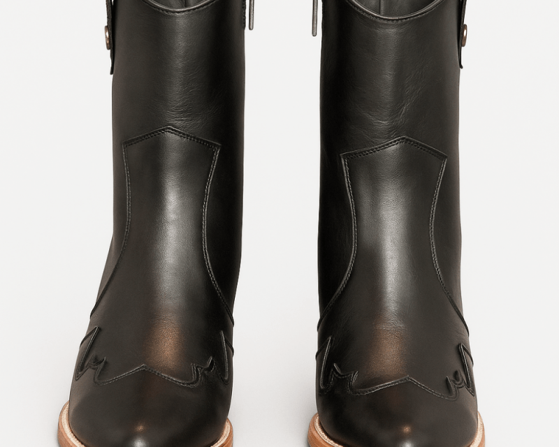 Jolene High Heel Boots – Outlaw Black Leather - Stiefeld Boots
