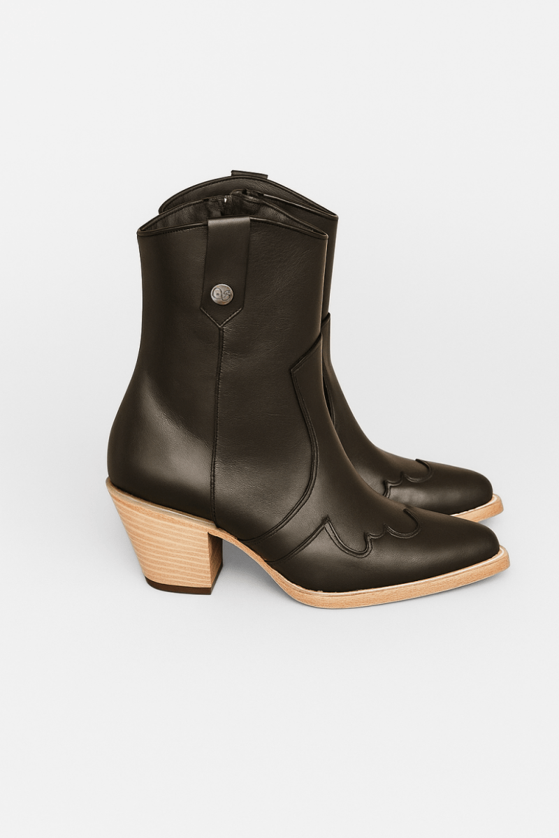 Jolene High Heel Boots – Outlaw Black Leather - Stiefeld Boots