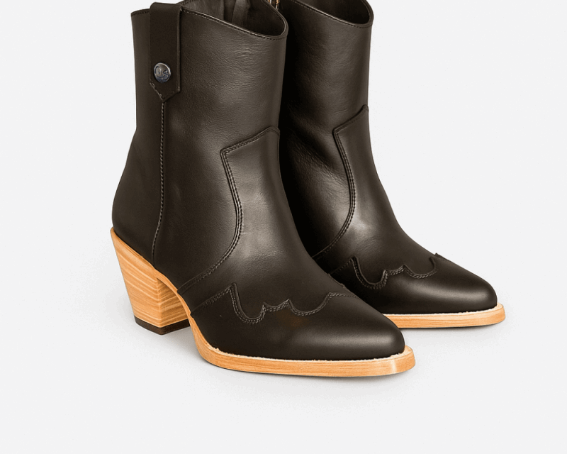 Jolene High Heel Boots – Outlaw Black Leather - Stiefeld Boots