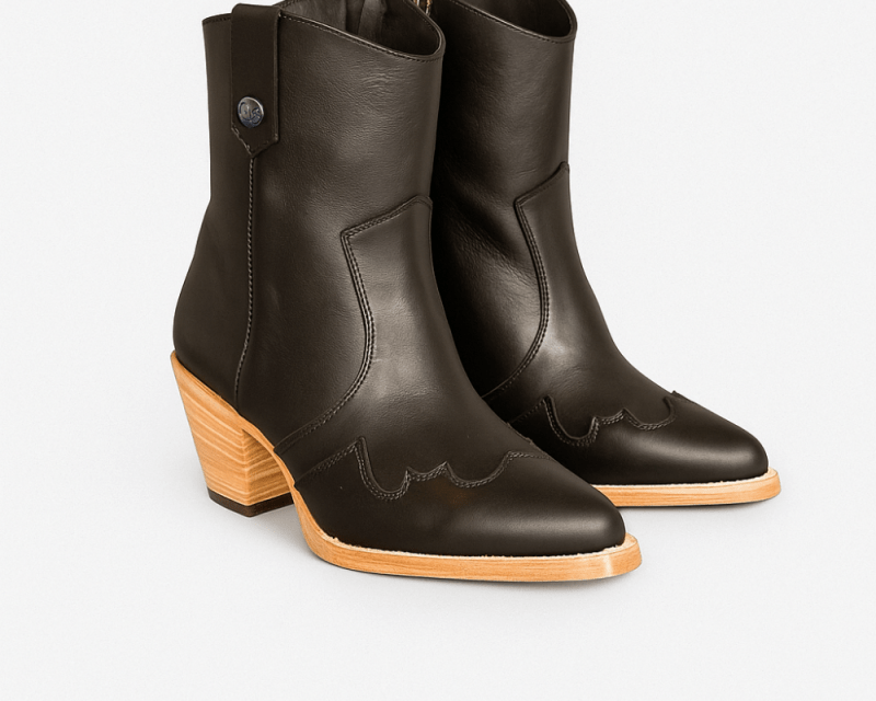 Jolene High Heel Boots – Outlaw Black Leather - Stiefeld Boots