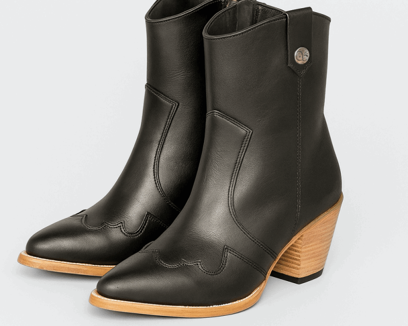 Jolene High Heel Boots – Outlaw Black Leather - Stiefeld Boots