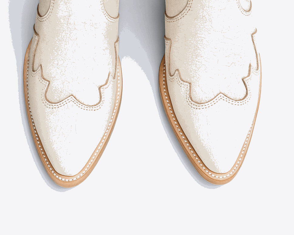 Jolene High Heel Boots – Pearl White Crackled Leather - Stiefeld Boots