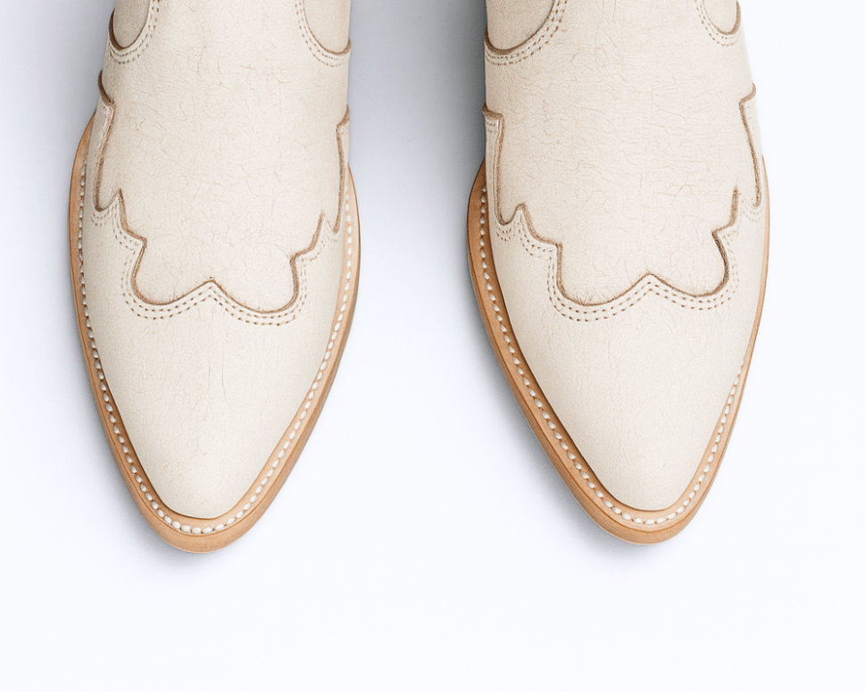 Jolene High Heel Boots – Pearl White Crackled Leather - Stiefeld Boots