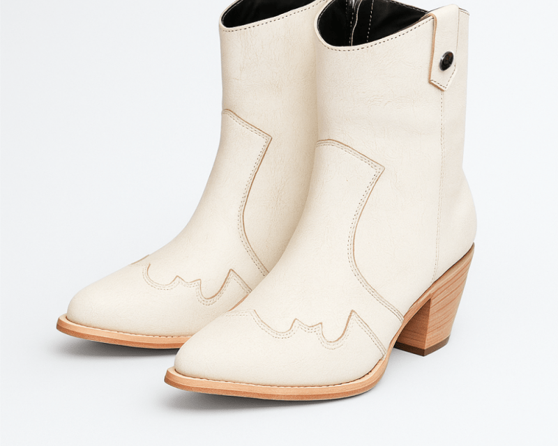 Jolene High Heel Boots – Pearl White Crackled Leather - Stiefeld Boots