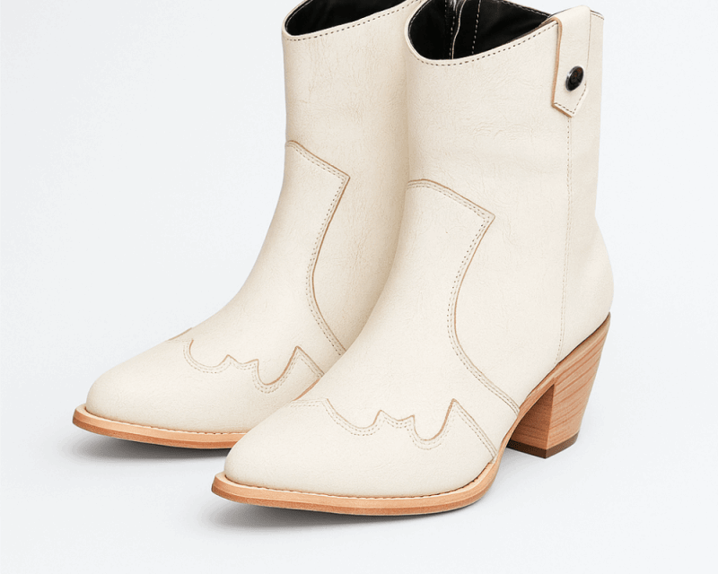 Jolene High Heel Boots – Pearl White Crackled Leather - Stiefeld Boots