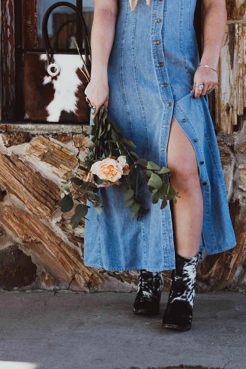 jolene cowhide fur cowskin boots