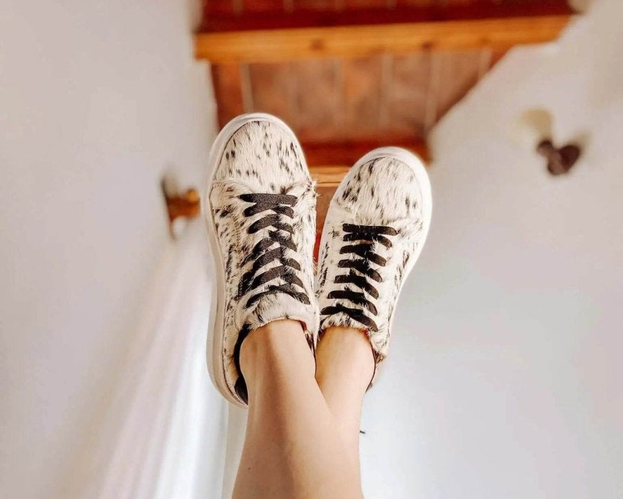 julia cowhide sneakers cow fur skin