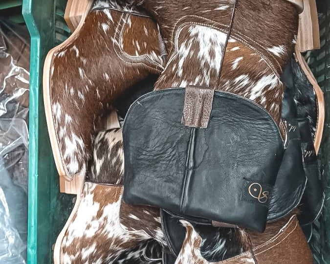 Lorraine Knee - High Cowhide Boots – Brown & White - Stiefeld Boots