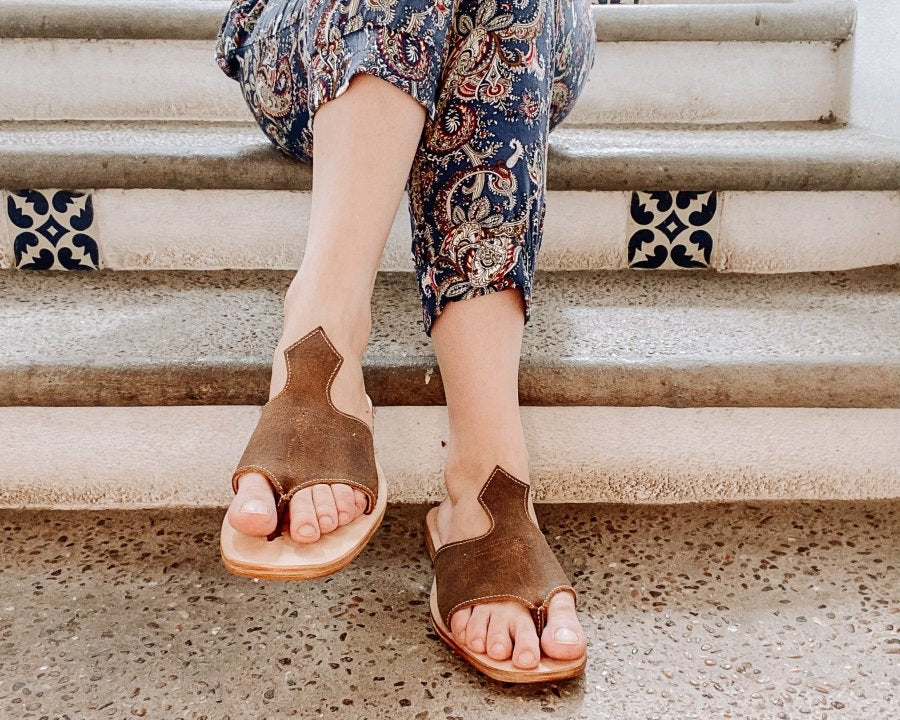 Luciana Leather Sandals – Brown - Stiefeld Boots