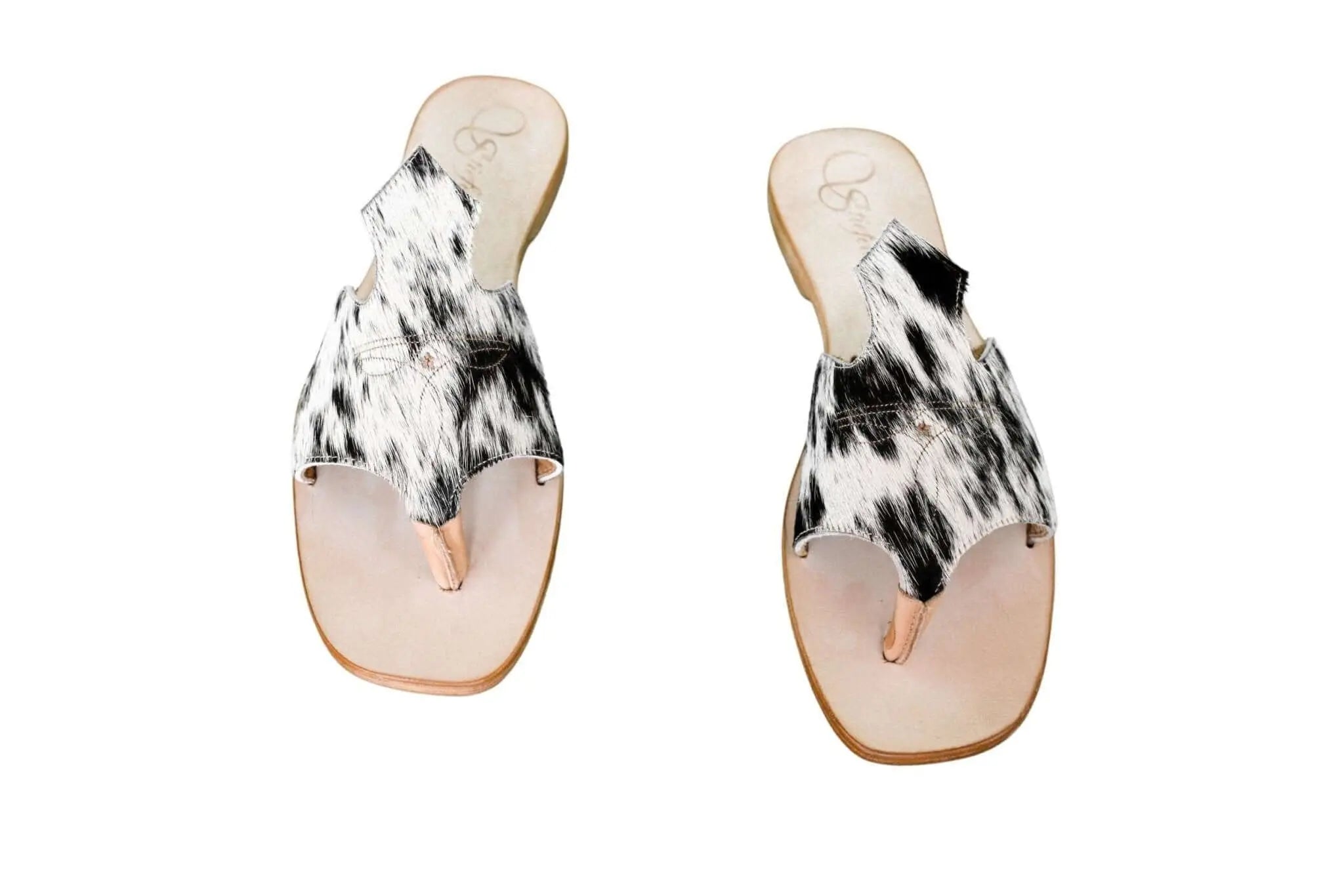 Handmade Western cowhide flip flops for women – size 10