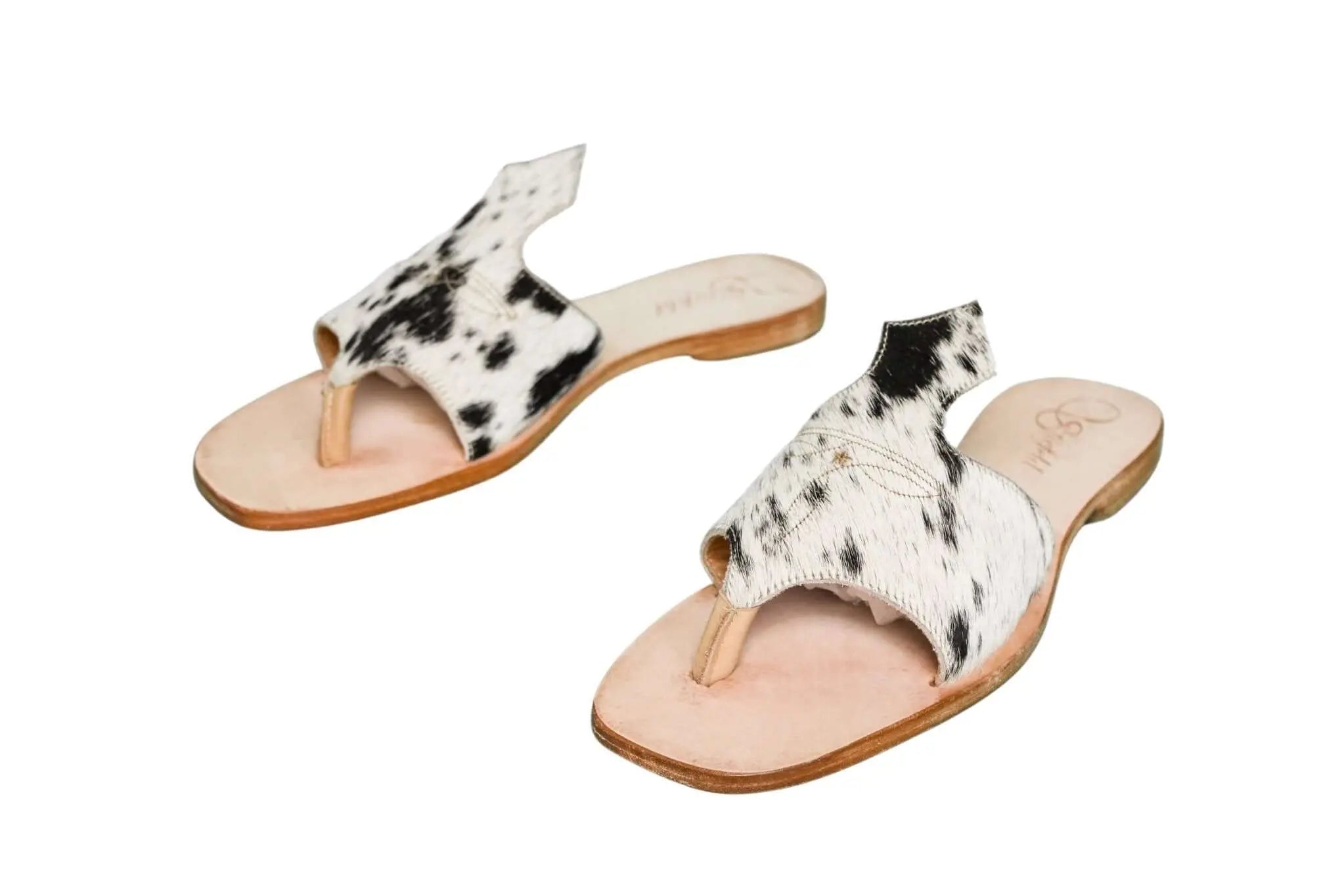 Handmade Western cowhide flip flops for women – size 10