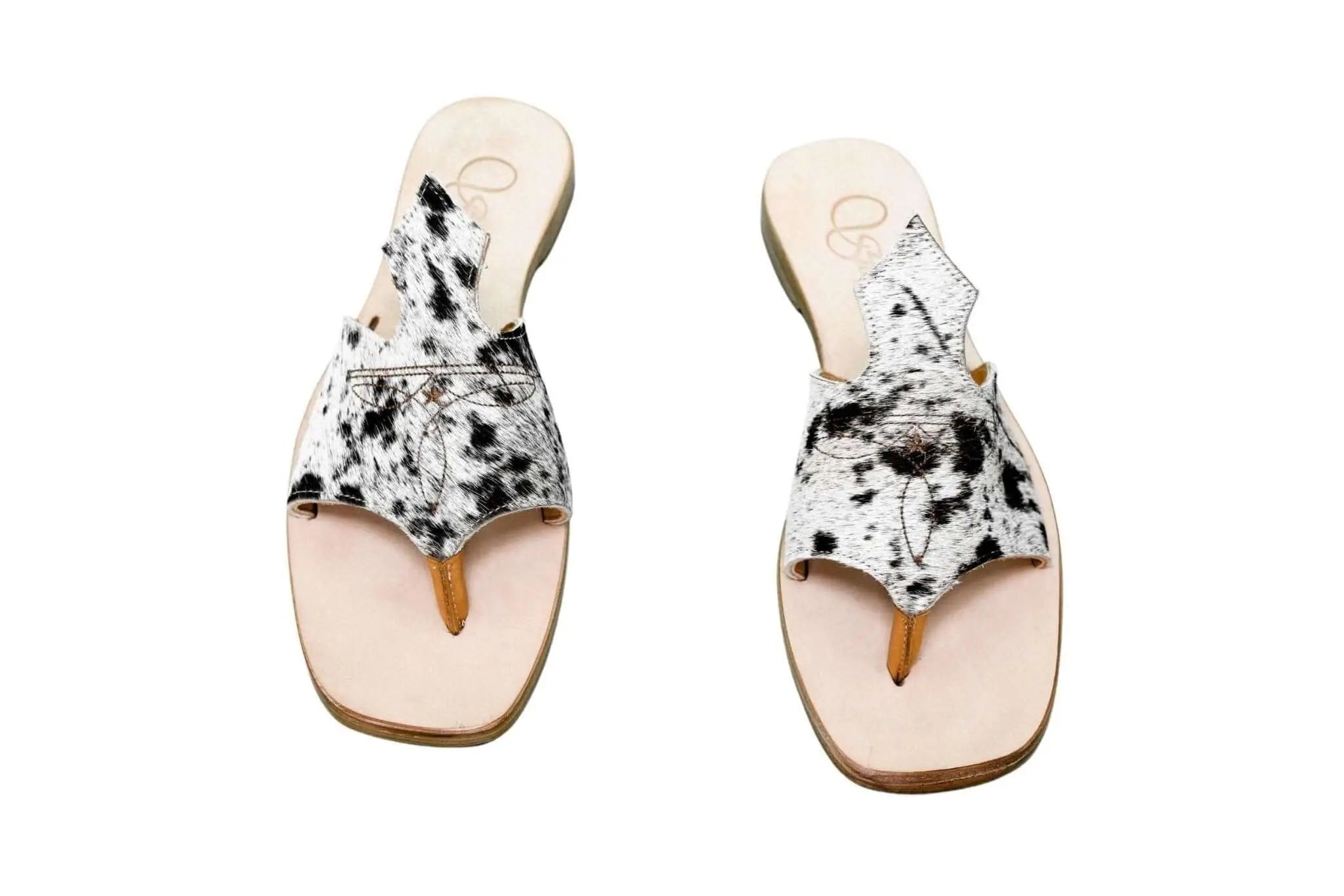 Handmade Western cowhide flip flops for women – size 11