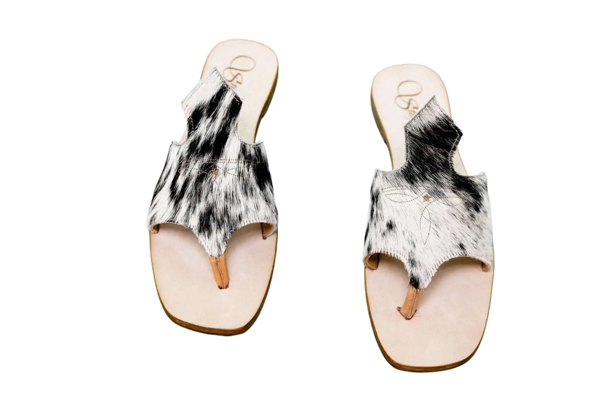 Handmade Western cowhide flip flops for women – size 11