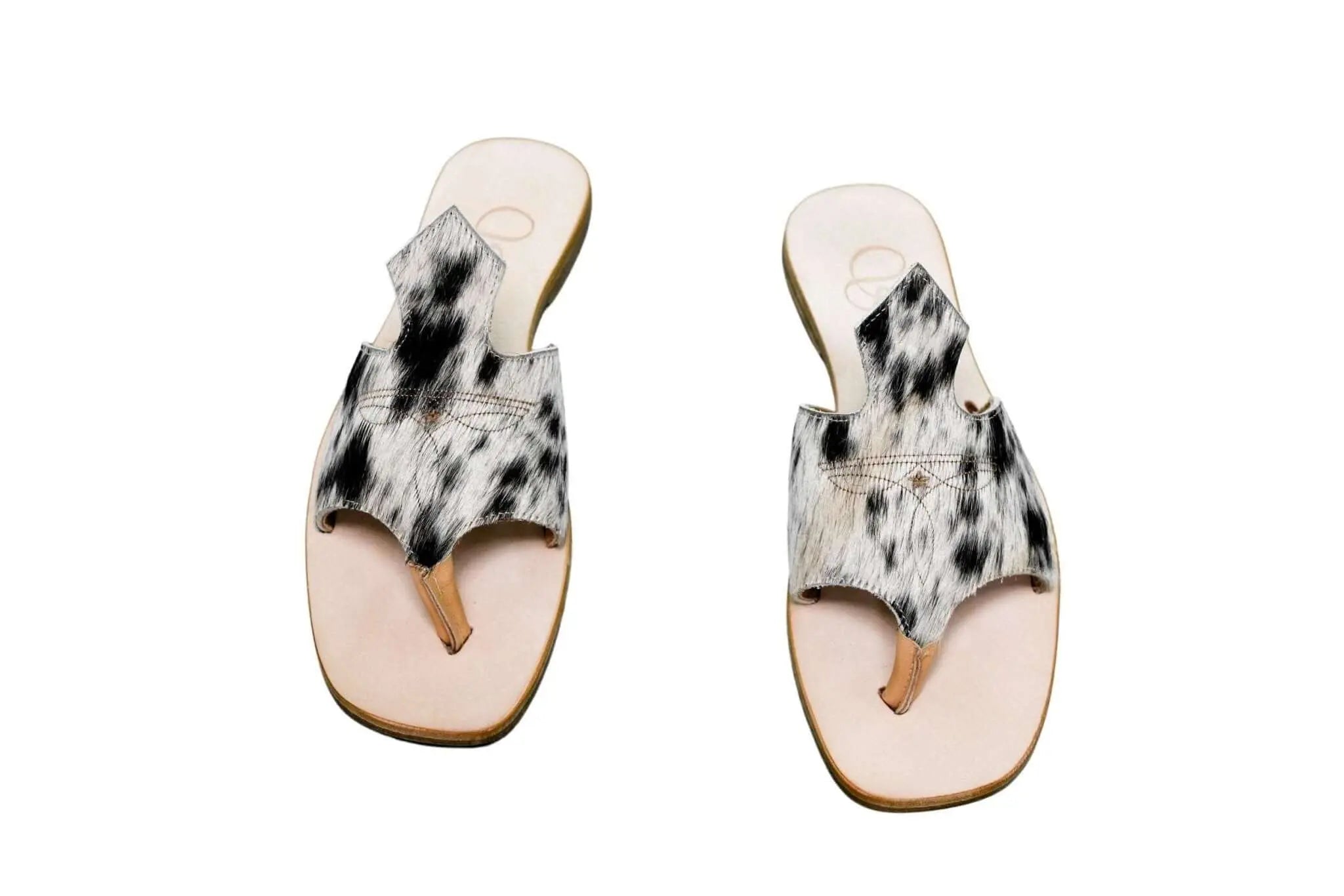 Handmade Western cowhide flip flops for women – size 9
