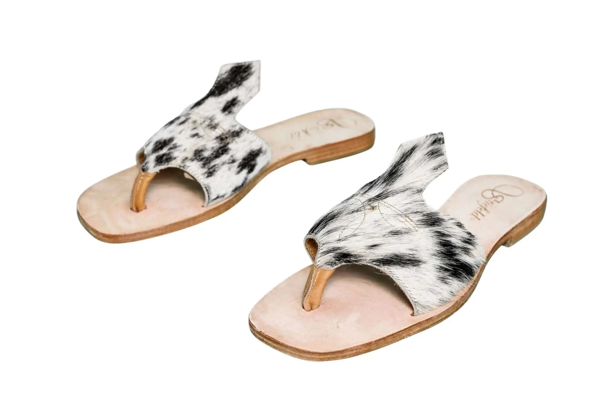 Handmade Western cowhide flip flops for women – size 9