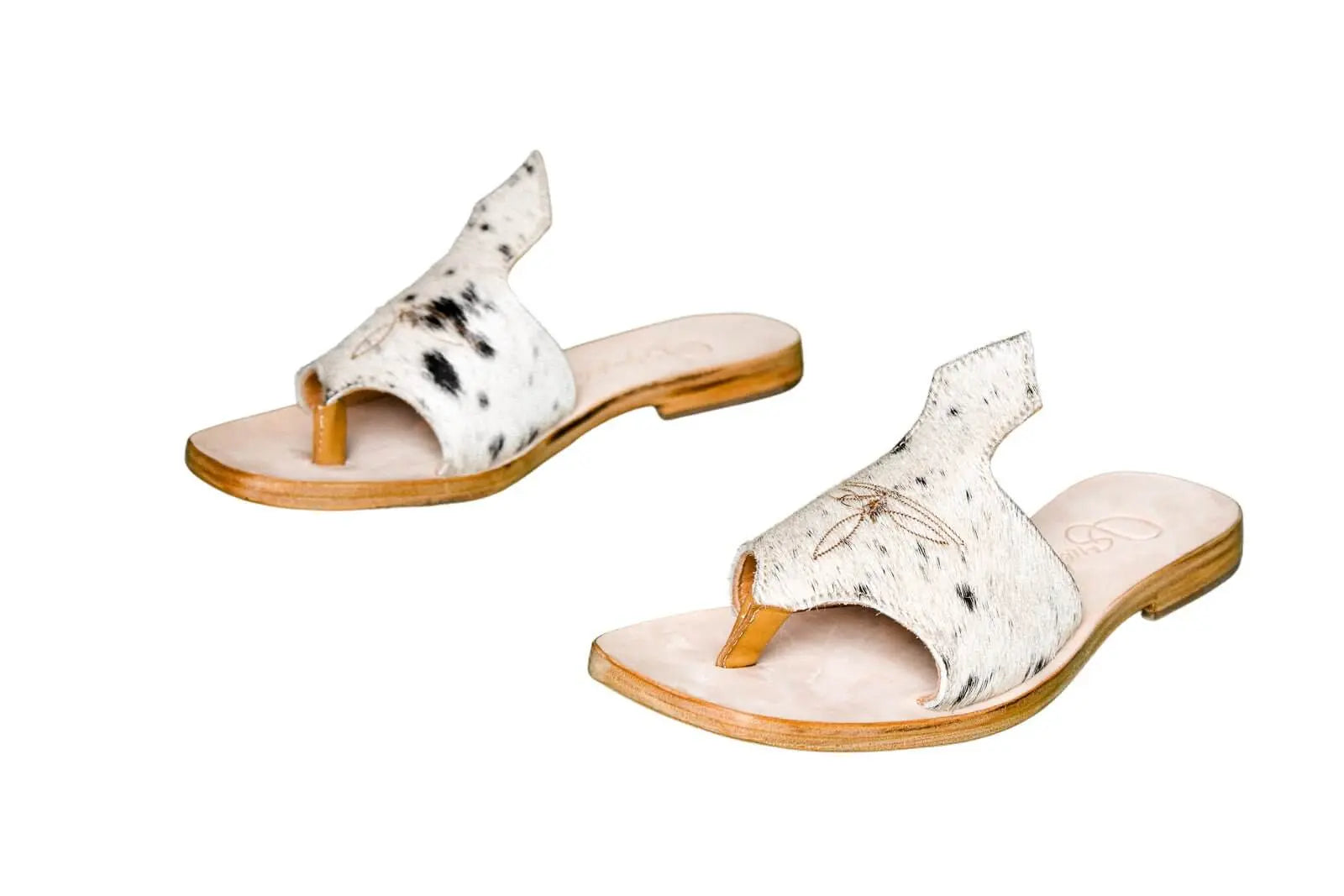 Handmade Western cowhide flip flops for women – size 9