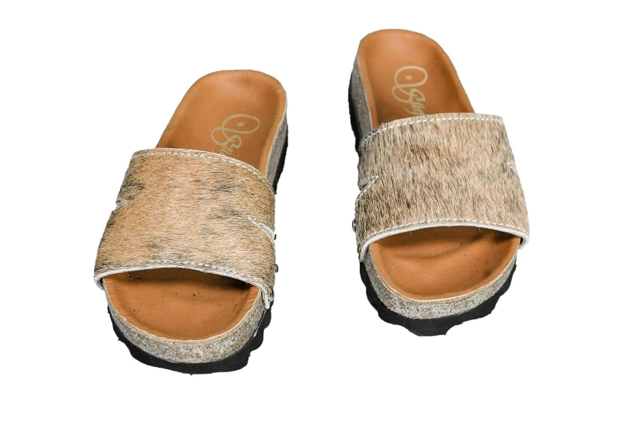 Tara Cowhide Slides Sandals - Size 5 - Women's Western Wear