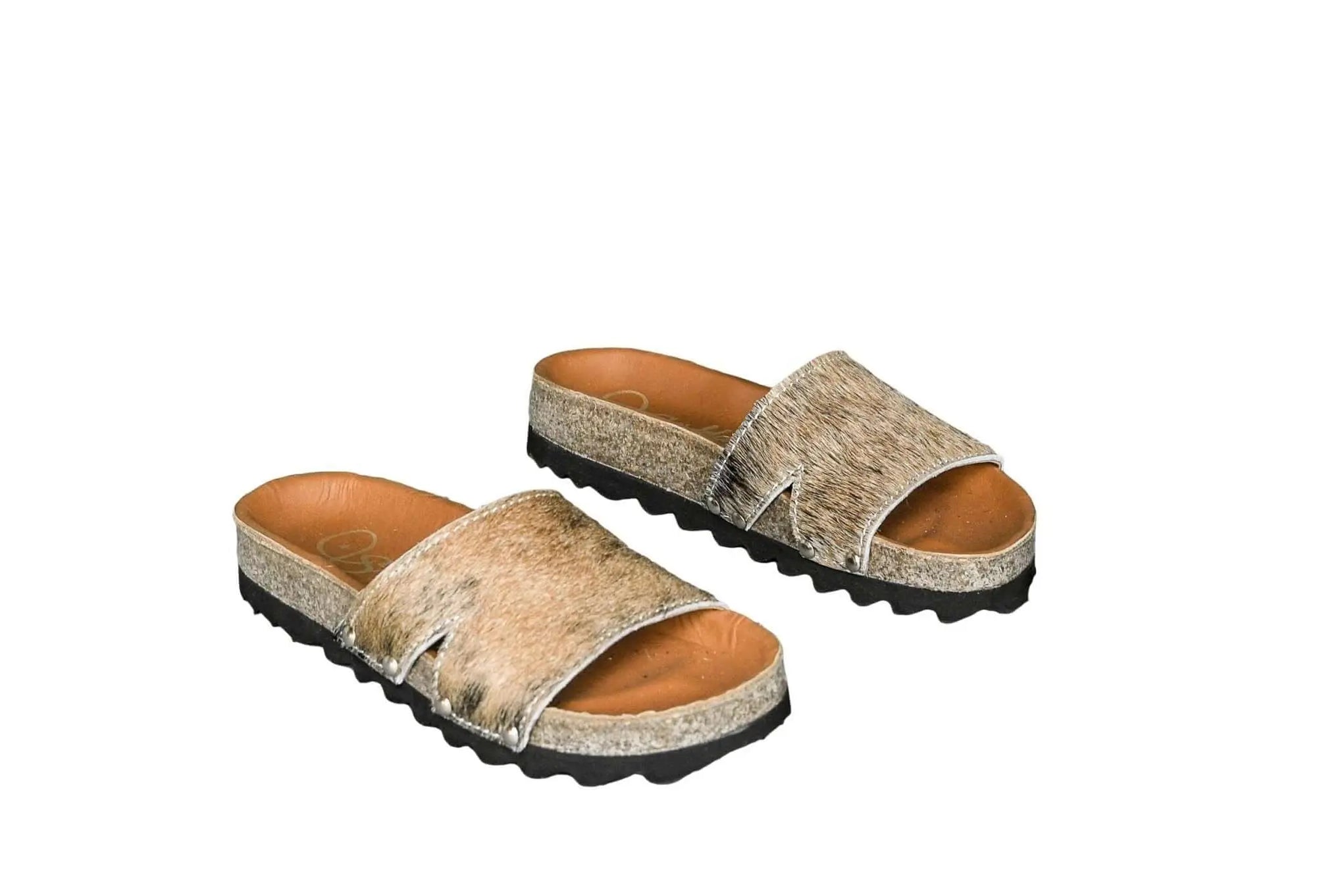 Tara Cowhide Slides Sandals - Size 5 - Women's Western Wear