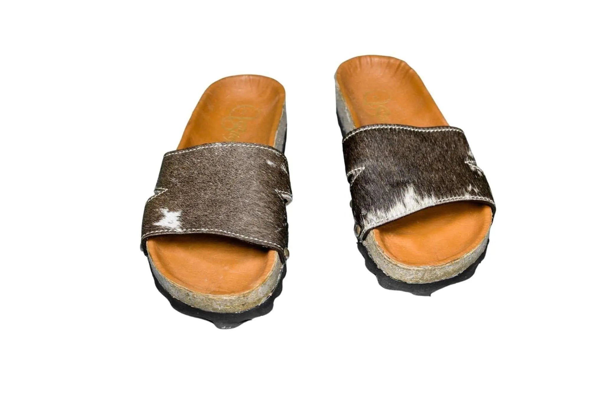 Tara Cowhide Slides Sandals - Size 5 - Women's Western Wear