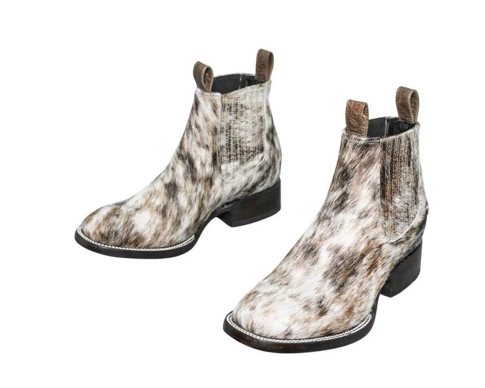 Aurora Cowhide Boots – Size 8 – Handmade Western Boots for Women