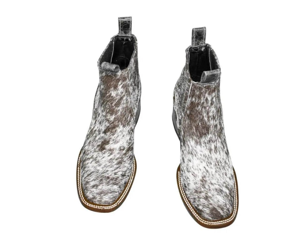 Aurora Cowhide Boots – Size 8 – Handmade Western Boots for Women