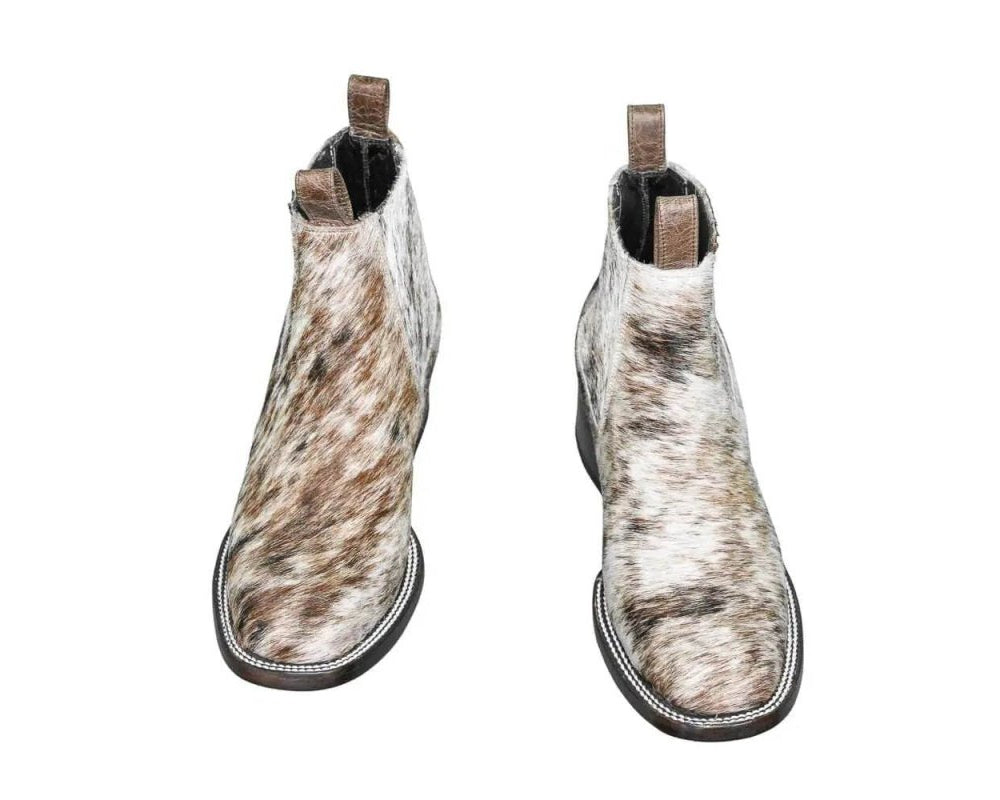 Aurora Cowhide Boots – Size 8 – Handmade Western Boots for Women