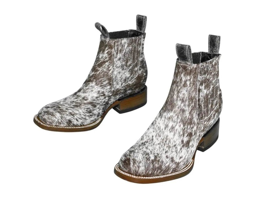 Aurora Cowhide Boots – Size 8 – Handmade Western Boots for Women