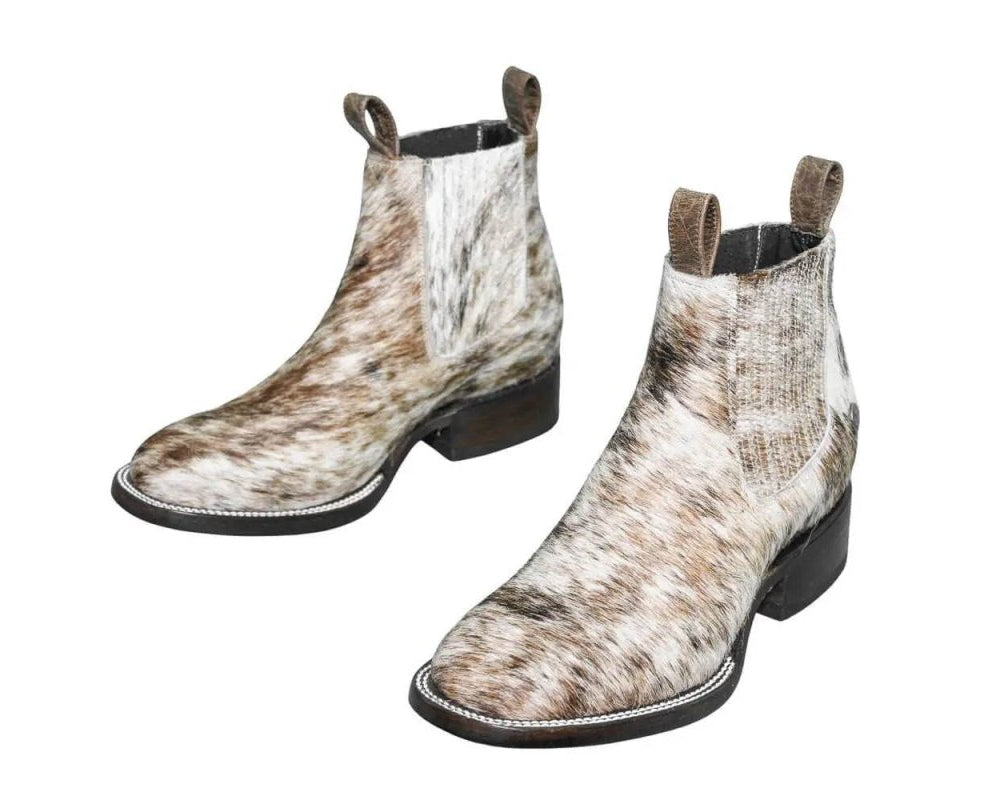 Aurora Cowhide Boots – Size 8 – Handmade Western Boots for Women
