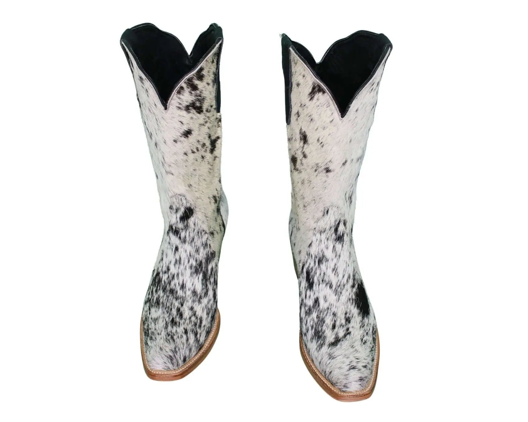 Carmen Tall Cowhide Boots – Hair-on Hide – Size 10 – Handmade Western Boots for Women
