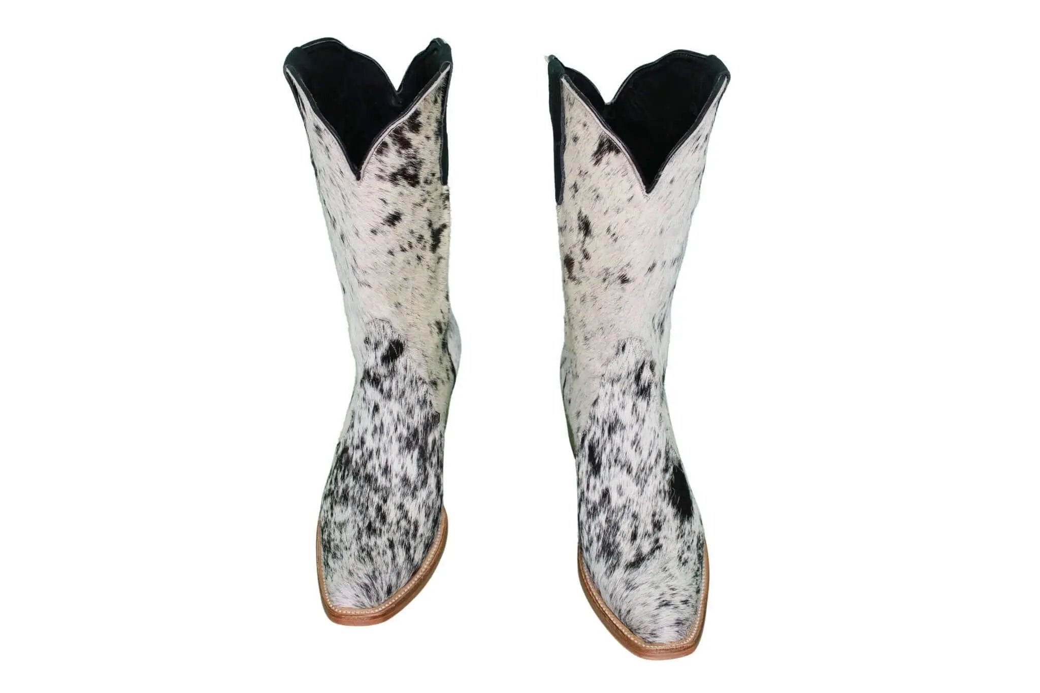 Carmen Tall Cowhide Boots – Hair-on Hide – Size 10 – Handmade Western Boots for Women