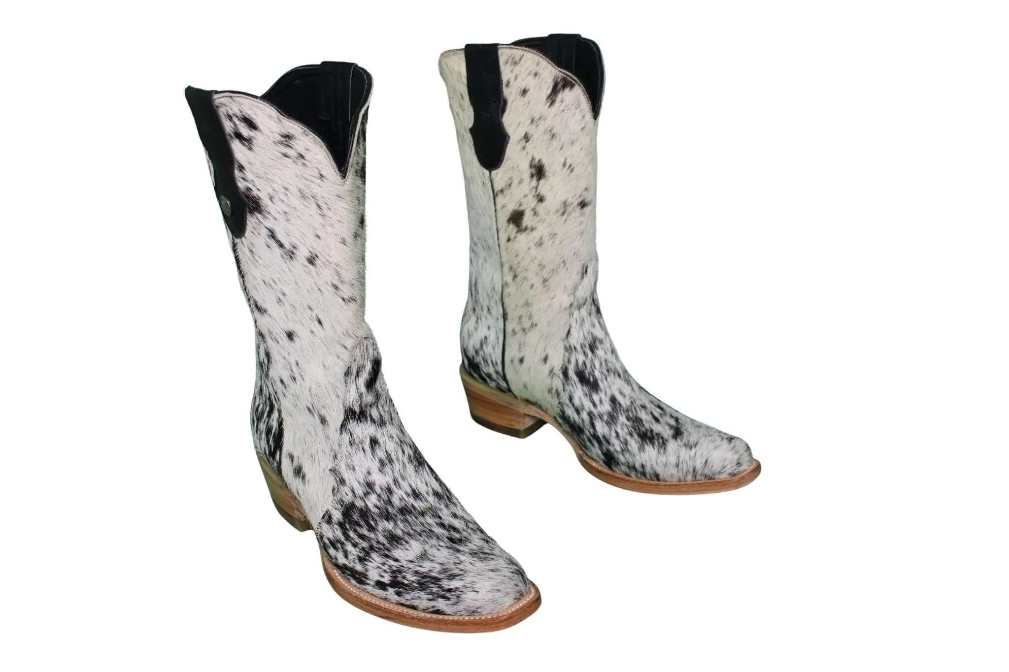 Carmen Tall Cowhide Boots – Hair-on Hide – Size 10 – Handmade Western Boots for Women