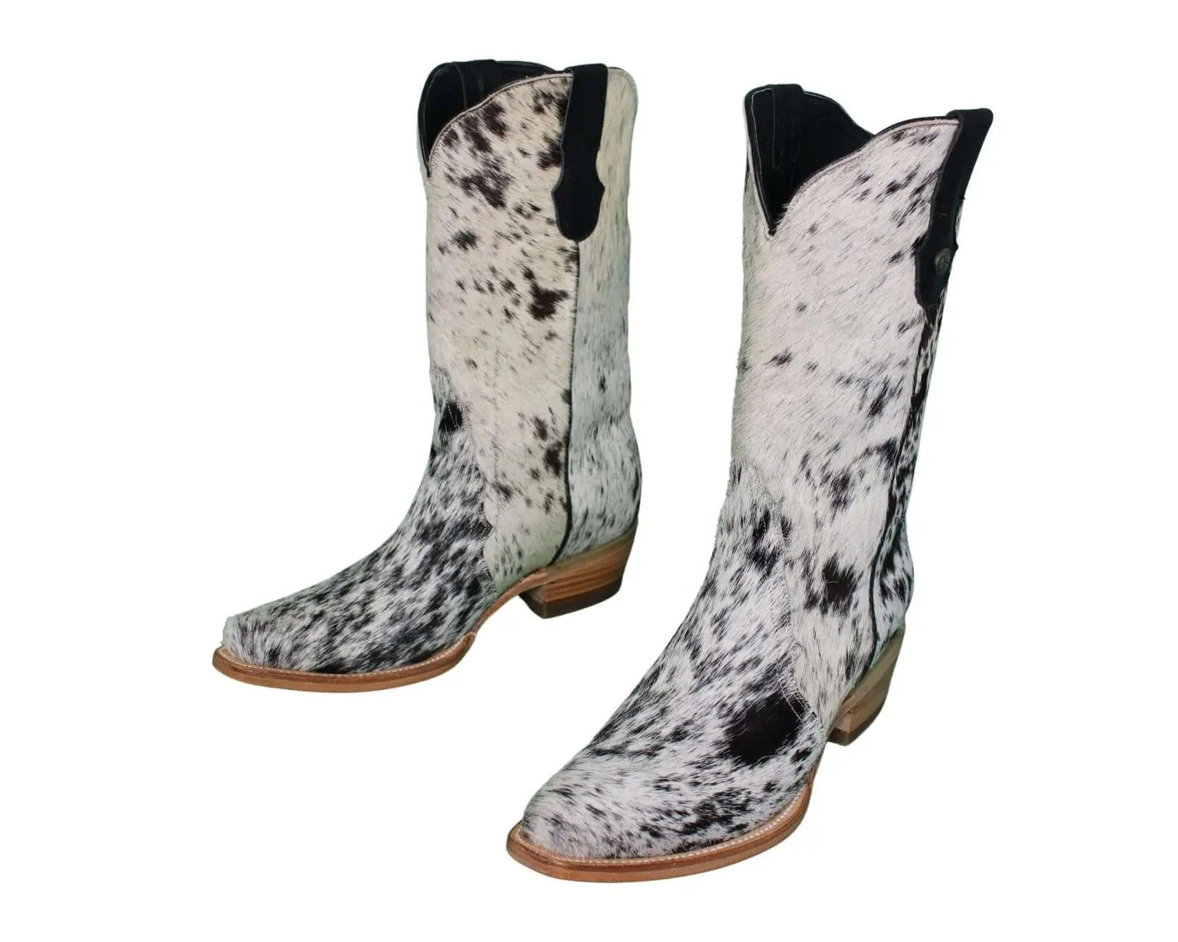 Carmen Tall Cowhide Boots – Hair-on Hide – Size 10 – Handmade Western Boots for Women