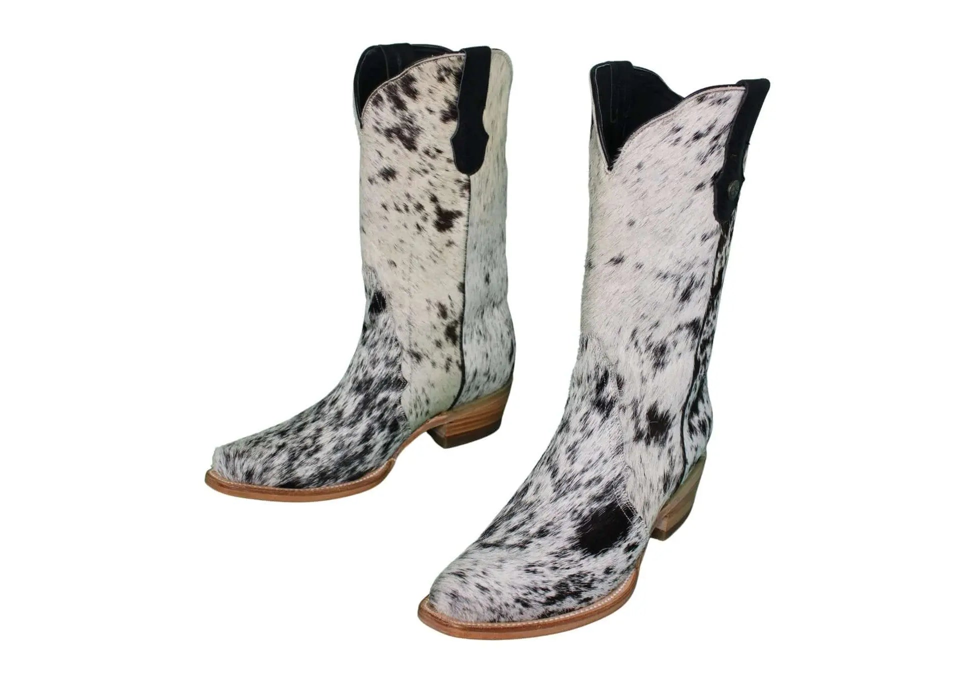Carmen Tall Cowhide Boots – Hair-on Hide – Size 10 – Handmade Western Boots for Women