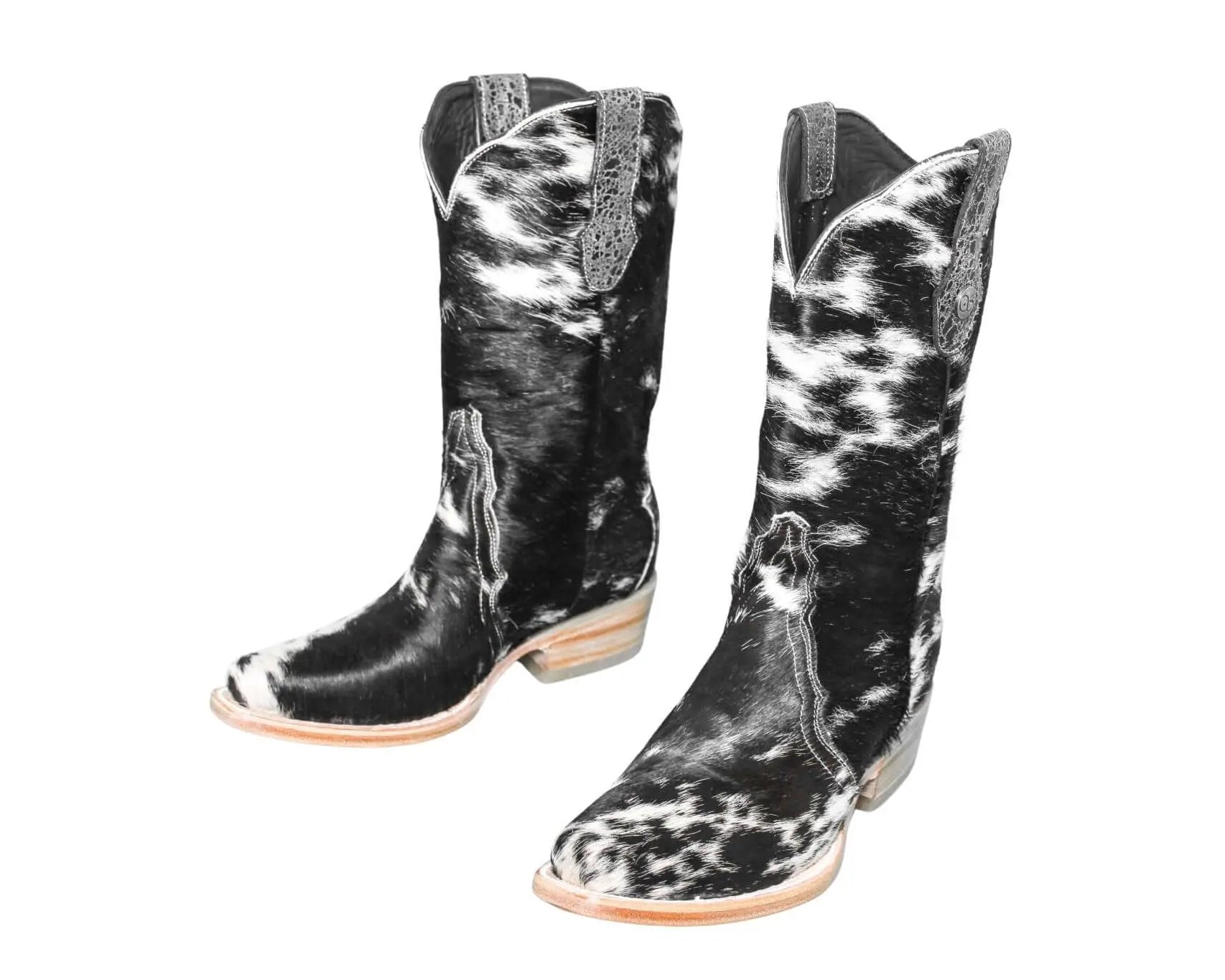 Carmen Tall Cowhide Boots – Hair-on Hide – Size 6.5 – Handmade Western Boots for Women