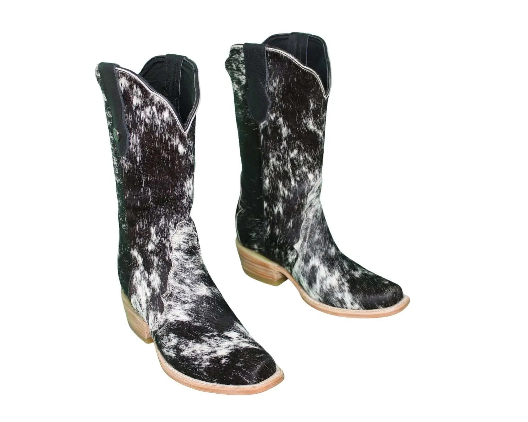 Carmen Tall Cowhide Boots – Hair-on Hide – Size 6.5 – Handmade Western Boots for Women