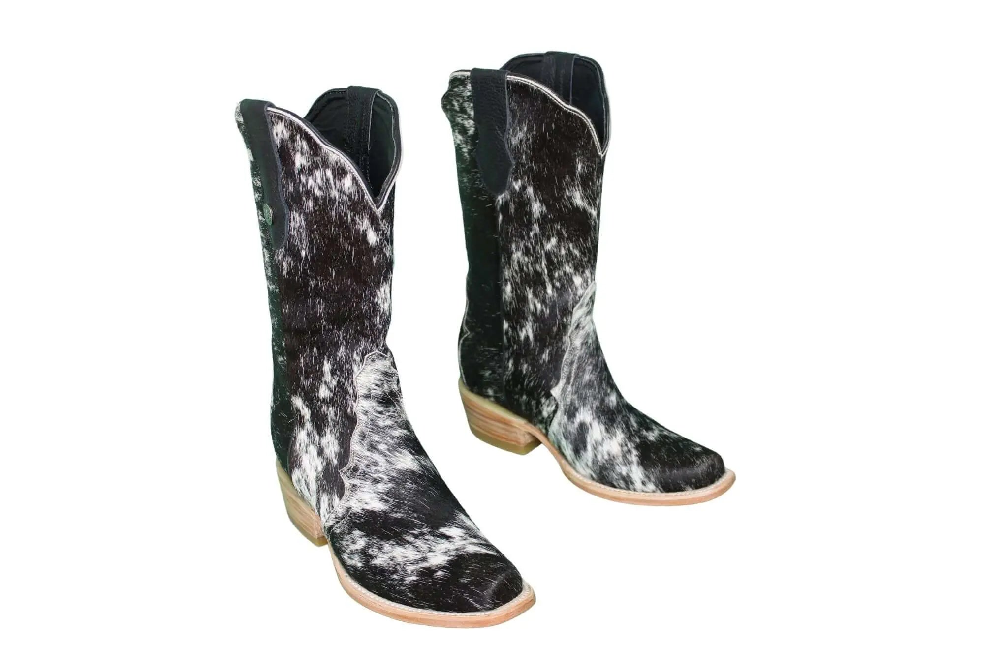 Carmen Tall Cowhide Boots – Hair-on Hide – Size 6.5 – Handmade Western Boots for Women