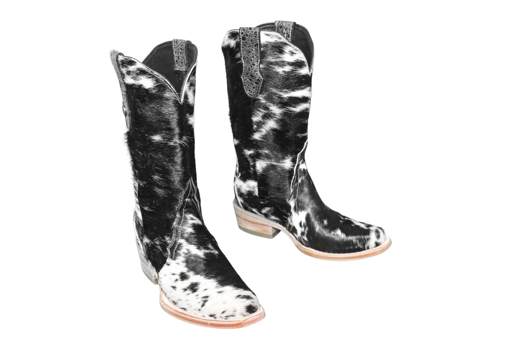 Carmen Tall Cowhide Boots – Hair-on Hide – Size 6.5 – Handmade Western Boots for Women