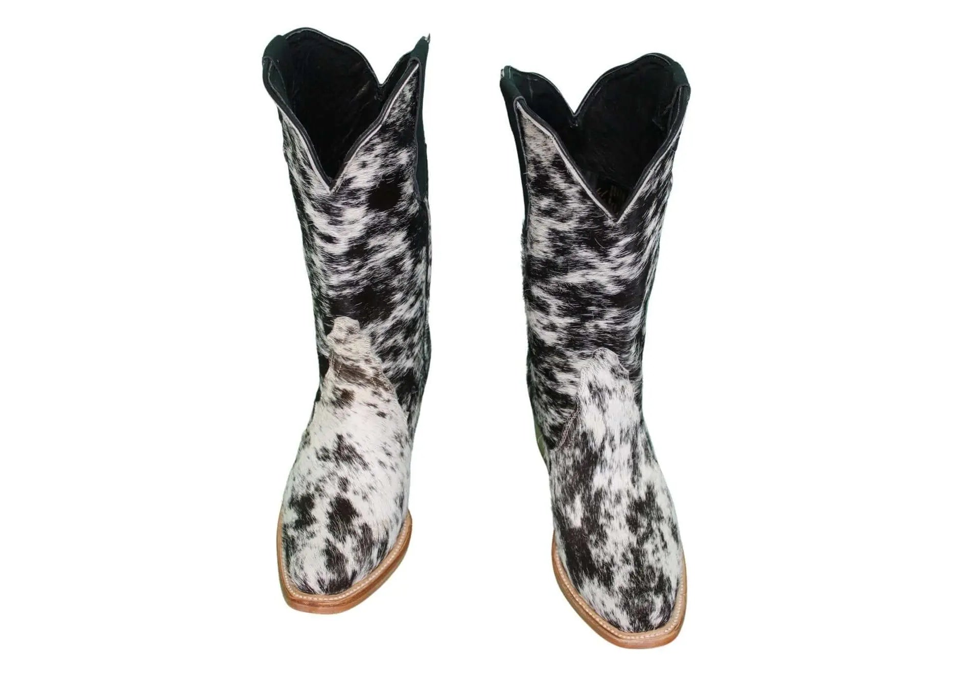 Carmen Tall Cowhide Boots – Hair-on Hide – Size 7 – Handmade Western Boots for Women