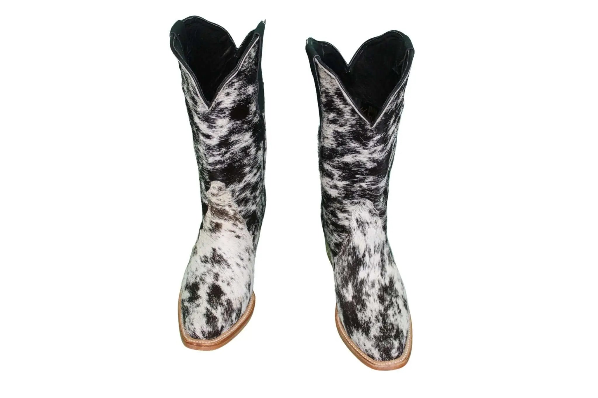 Carmen Tall Cowhide Boots – Hair-on Hide – Size 7 – Handmade Western Boots for Women