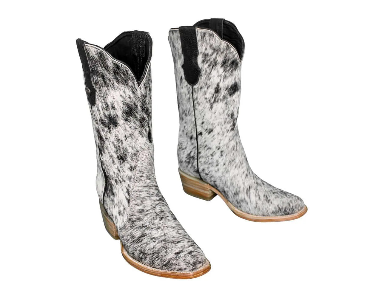Carmen Tall Cowhide Boots – Hair-on Hide – Size 7 – Handmade Western Boots for Women