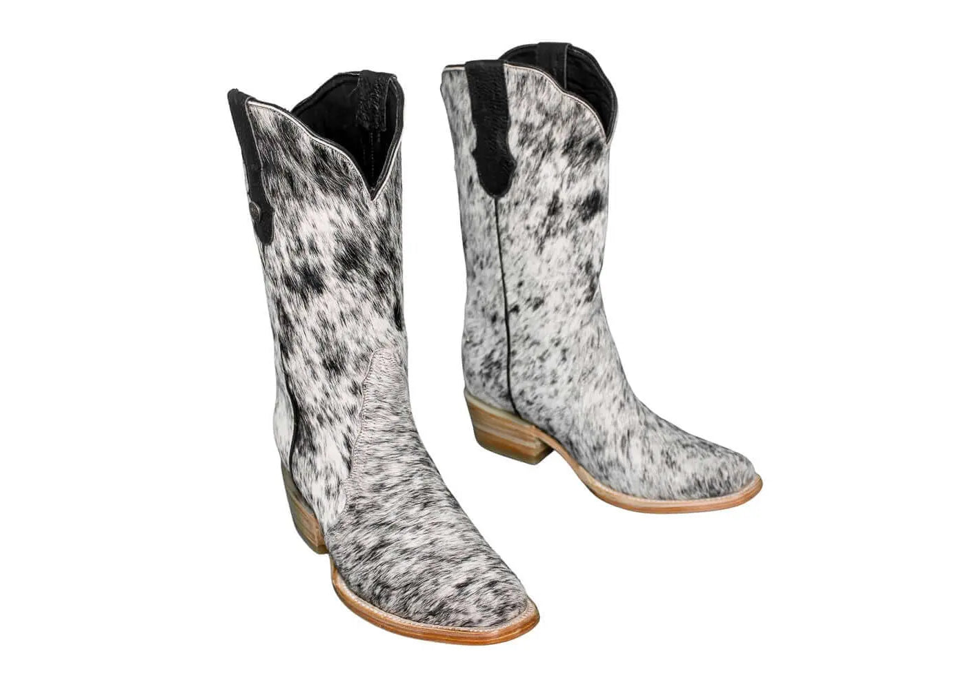 Carmen Tall Cowhide Boots – Hair-on Hide – Size 7 – Handmade Western Boots for Women