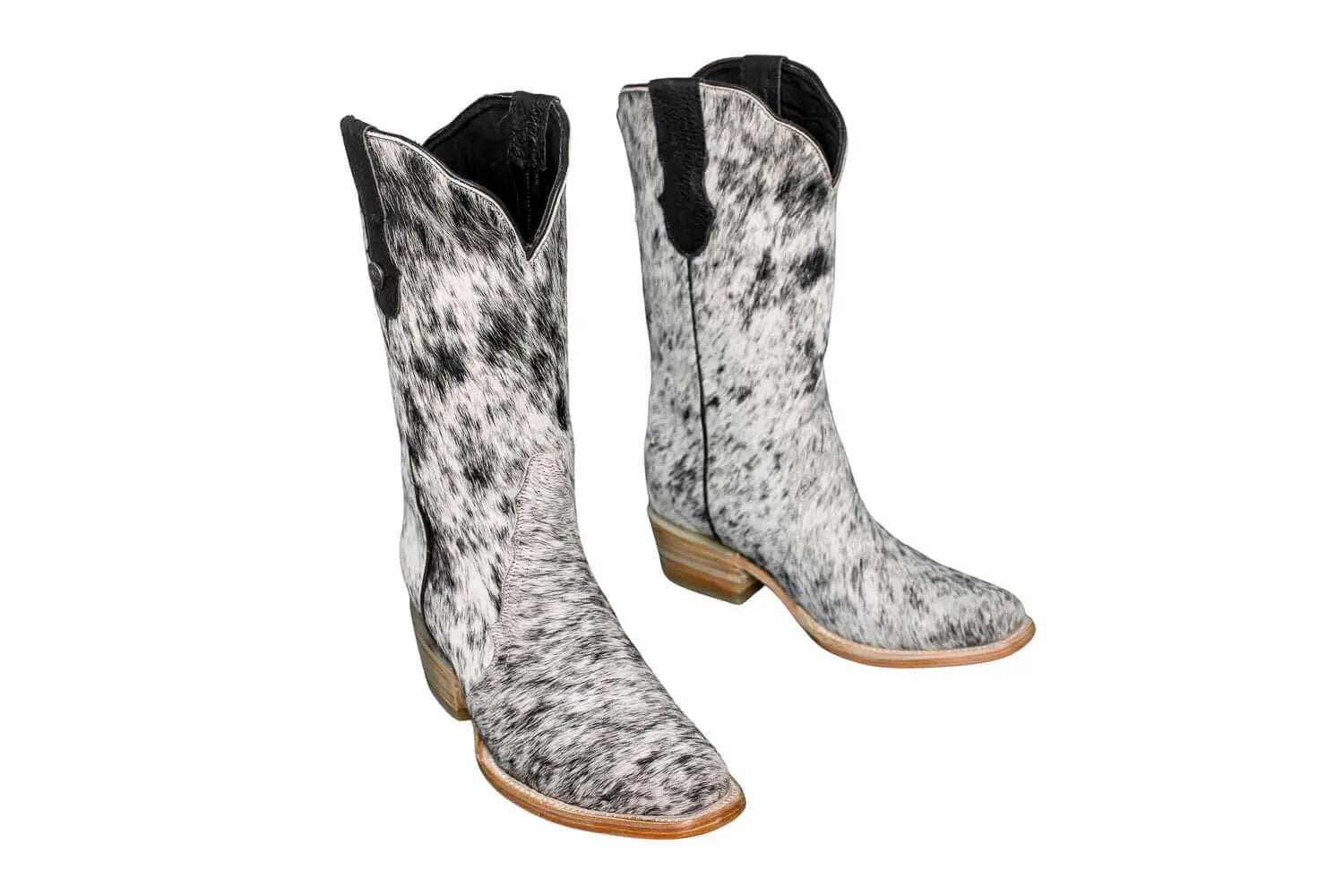 Carmen Tall Cowhide Boots – Hair-on Hide – Size 7 – Handmade Western Boots for Women